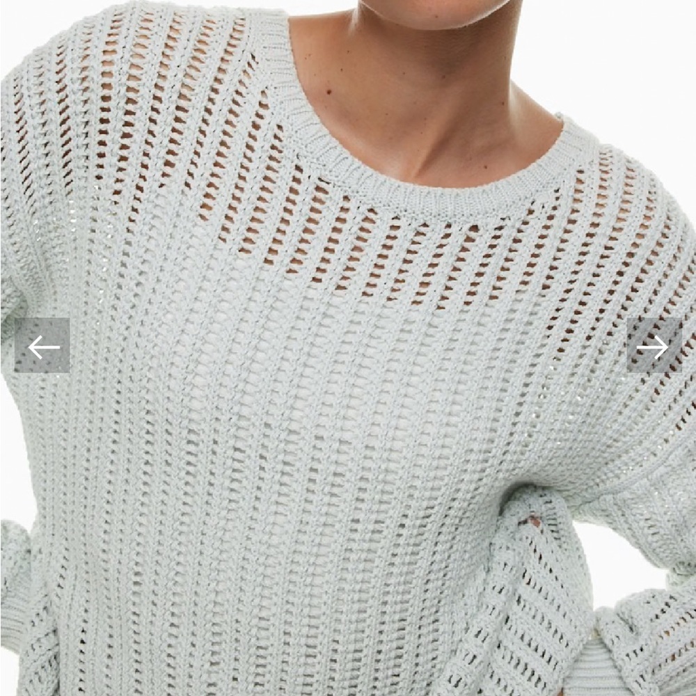 BNWT Wilfred Afterglow Sweater Glacier Blue Knit Crew Nck Sweater Cotton Medium - Picture 3 of 15